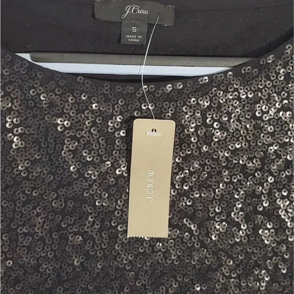 J. Crew‎ black sequined shirt size small
